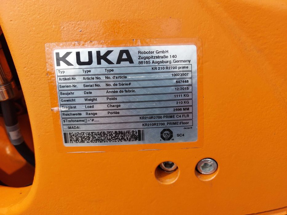 Ramię robotyczne KUKA KR210 R2700 PRIME QUANTEC KRC4 2015r. FANUC ABB