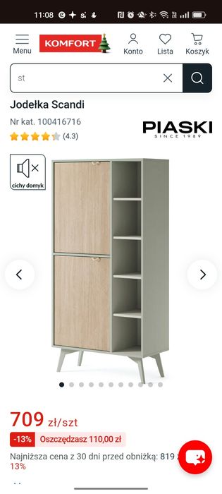 Regał forest rg80 eukaliptus / jodełka scandi