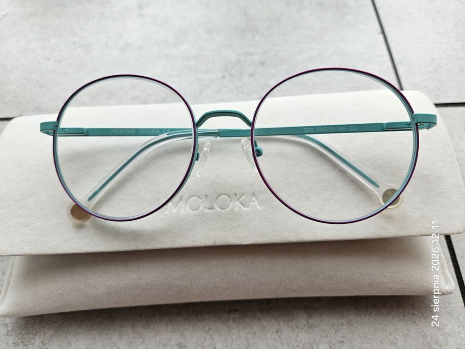 Nowe ! Turkusowo - Fioletowe Okulary Moloka