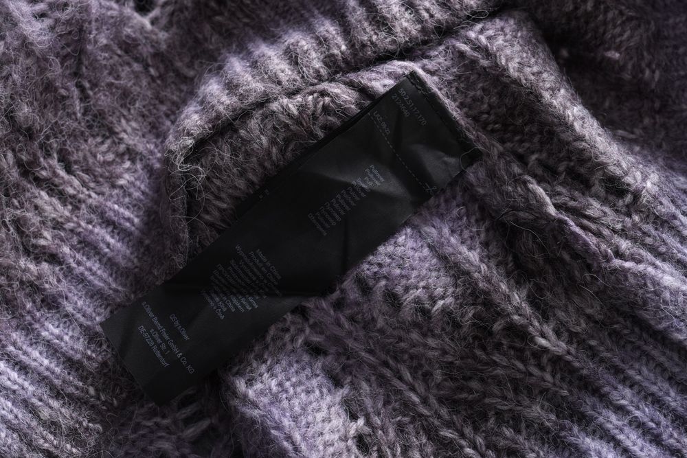 QS krótki wrzosowy sweter damski ażurowy wzór XL