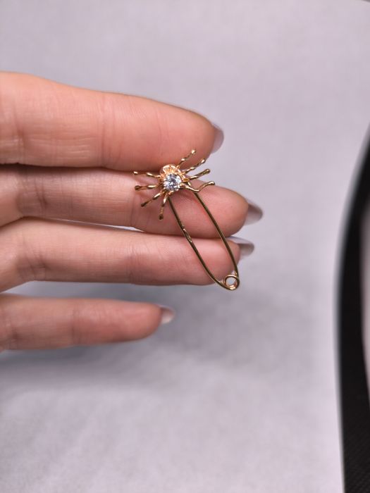 Булавка золотая Паук