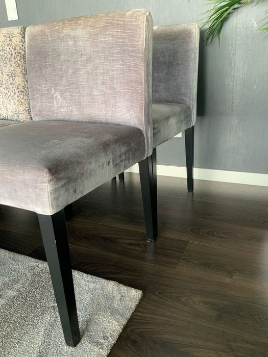 Conjunto de 8 cadeiras modernas — estrutura Paços de Ferreira + tecido premium Osborne & Little