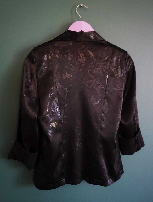 Marynarka czarna motyw wzór połyskująca błyszcząca 38 M