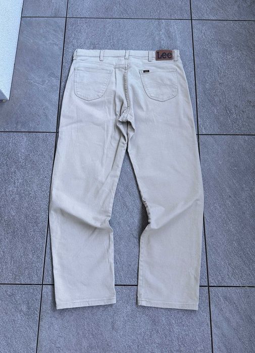 Spodnie jeansowe LEE Jeans męskie proste casual beżowe straight r. 38/34