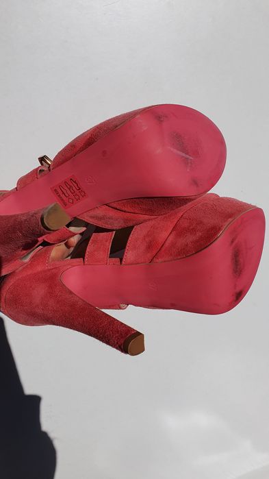 NEW Heel Strap Sandals- Pink High Heel Sandals - Size 37
