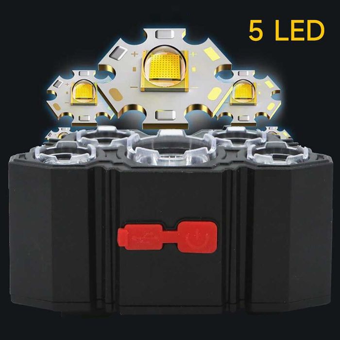 Lanterna recarregável - 5 LED's