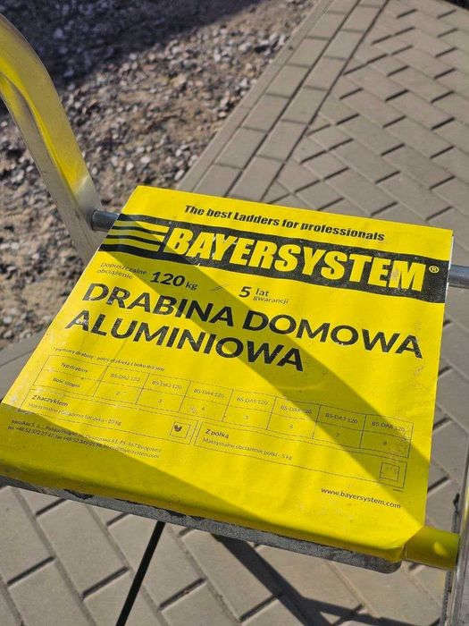 Drabina aluminiowa 4 stopnie, do 120 kg