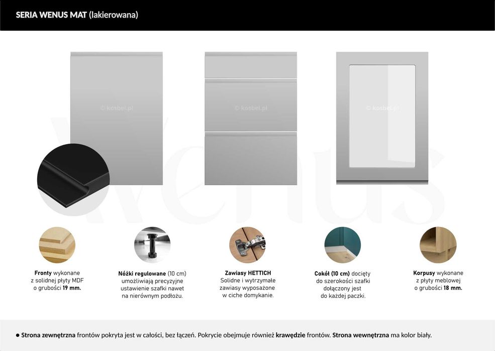 SK LAKIER Kuchnia WENUS meble szafki kuchenne mat TRANSPORT wycena