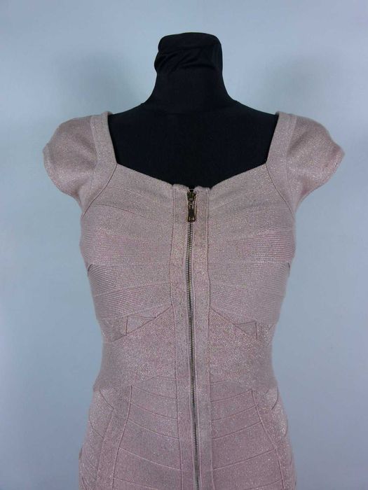 FOREVER21 sukienka zip róż złoto / S