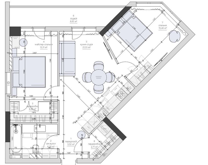 2-комнатная квартира по адресу (площадь 72 м²) - Atlanta.ua - фото 21