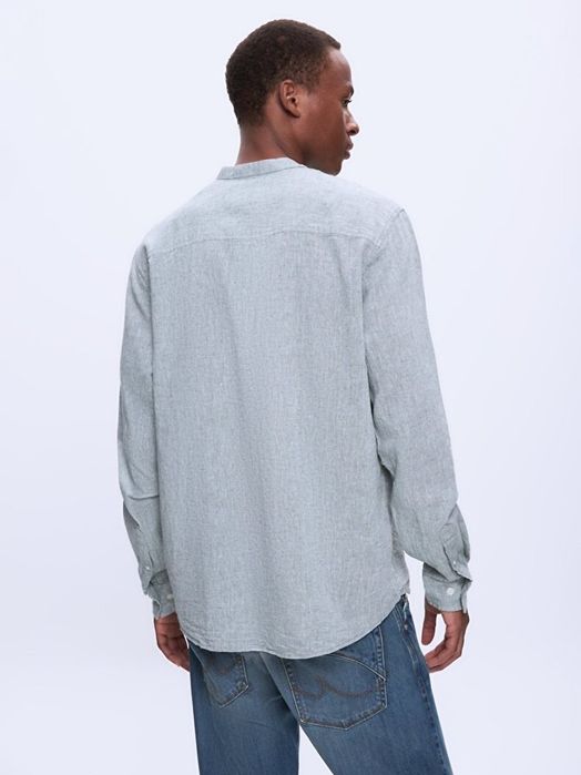 Льняная,мятная рубашка со стоичкой TU Англия