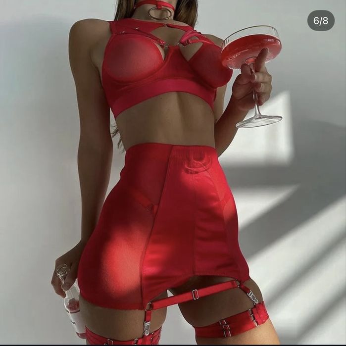 Seksowna bielizna erotyczna czerwona M nowa