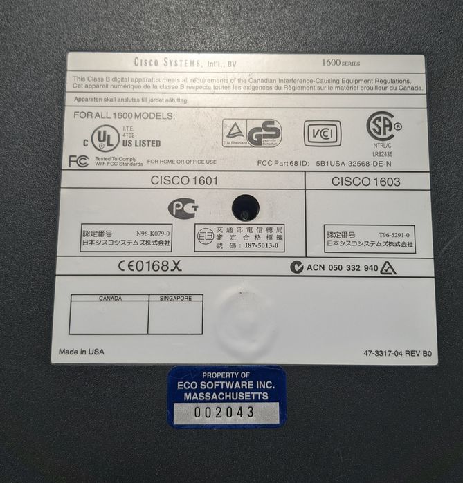 Маршрутизатори CISCO 1600