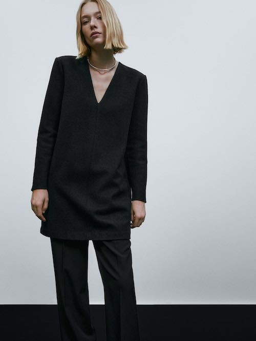 Vestido curto lã Massimo Dutti (Novo XS e S)