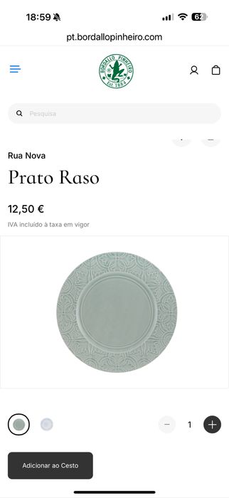 Prato raso bordallo pinheiro