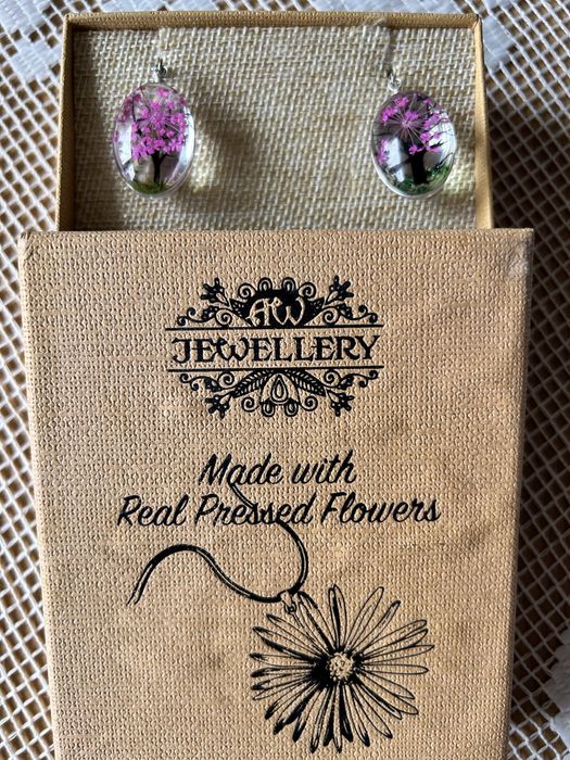 Angielskie kolczyki szklane.