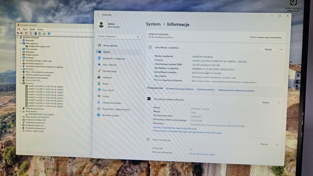 Komputer PC HP Slim DESKTOP S01  i3-10100/16GB/256SSD/WIFI/WIN11