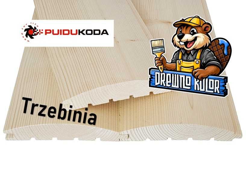 Deska elewacyjna Drewniania PÓŁBAL 28mm Świer Skandynawski Malowanie