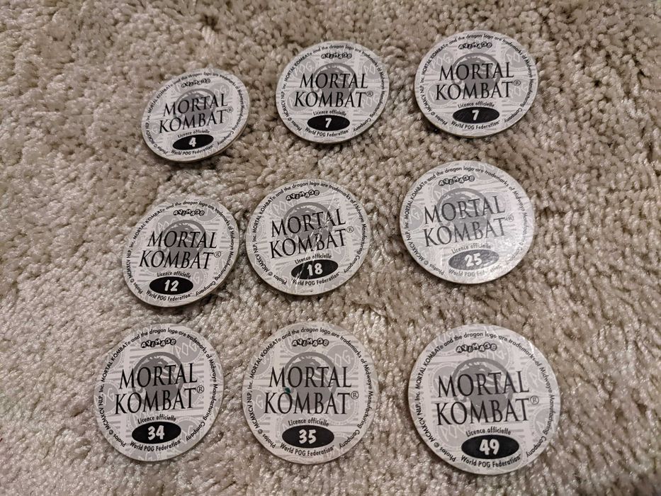 Mortal Kombat - kapsle Dunkin Super CAP / POG / Flying Flip - 56 szt.