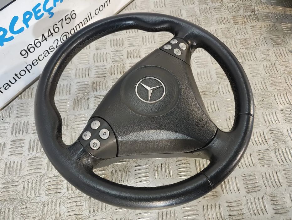 VOLANTE GUIADOR COMPLETO MERCEDES SLK R171 PELE MULTIFUNÇÕES AIRBAG
