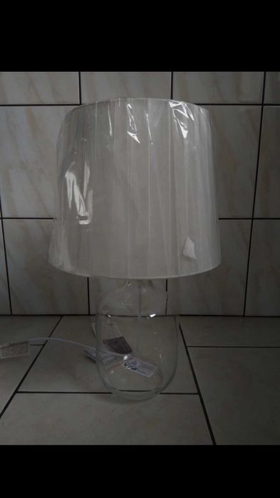 szklana lampa lampka nocna glamour