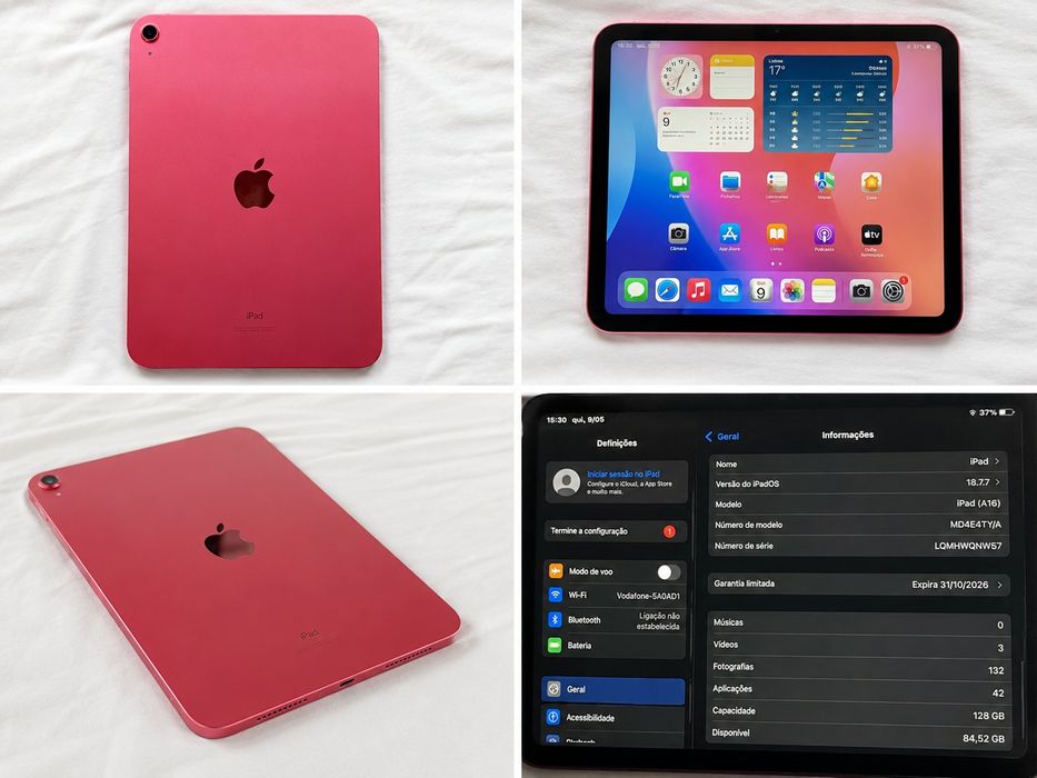 iPad em excelente estado, praticamente sem uso e ainda na garantia