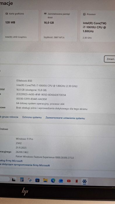 Laptop HP Elitebook 850 G7