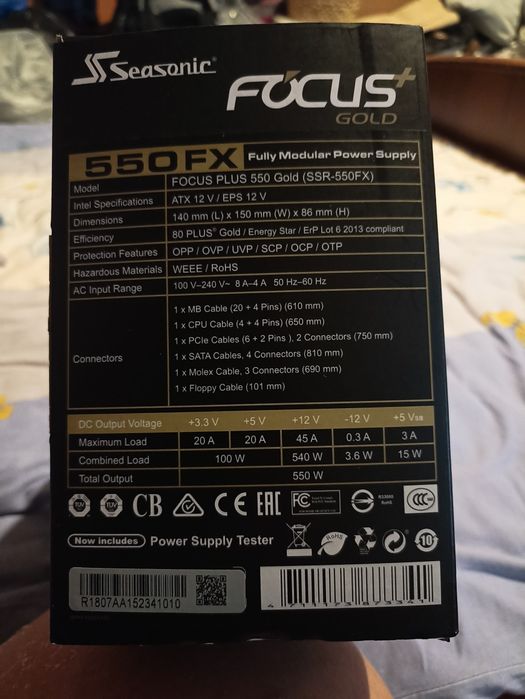 Блок живлення Seasonic FOCUS Plus Gold 550 FX.