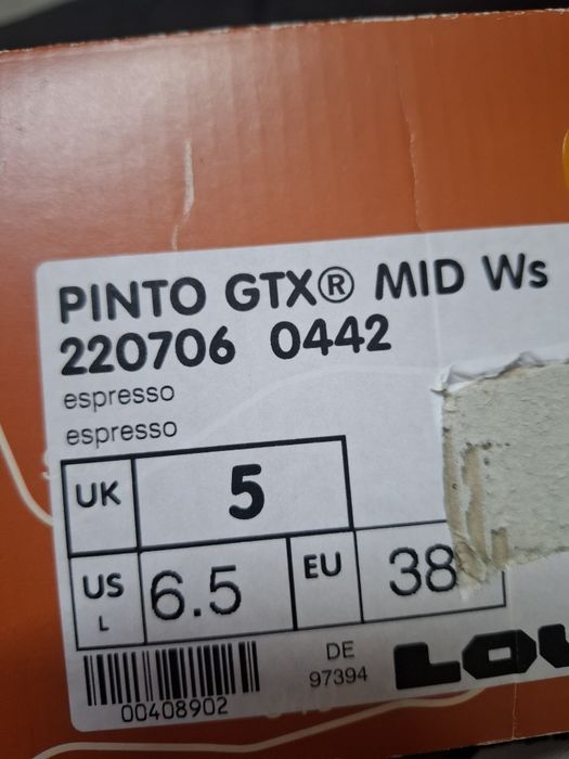 Buty trekkingowe wyższe górskie LOWA Pinto GTX mid 38 goretex