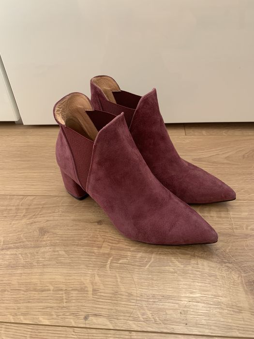 Botki bordowe burgund śliwka Paso a Paso