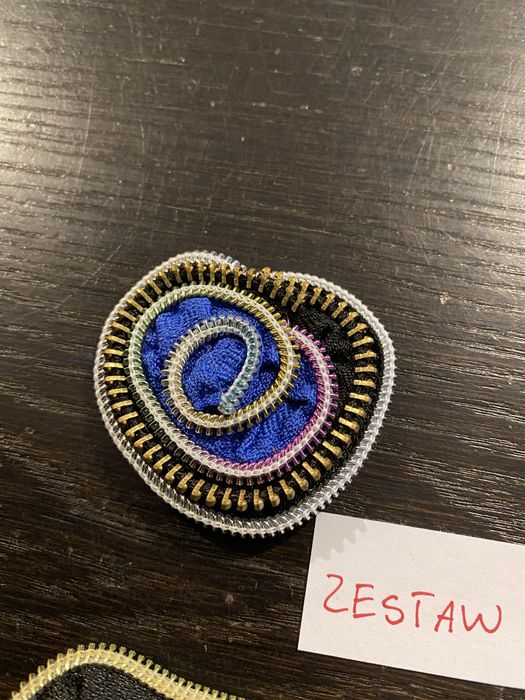 Broszki handmade z suwaków unikat zestaw 70