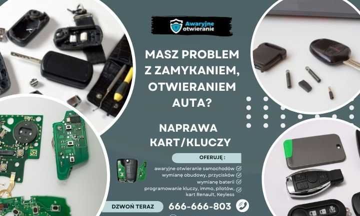 Dorabianie programowanie kluczy z pilotem do samochodów i z immo oraz kart Renault 24h