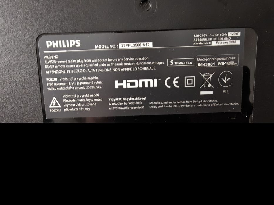 Телевізор / монітор Philips 42" full hd 32PFL3506H/12.
