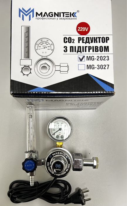 Редуктор з підігрівом 220V вуглекислотний/аргоновий MAGNITEK MG-2023
