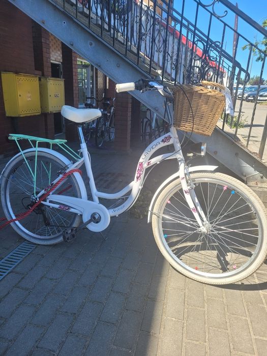 Rower damka biała 26c koło