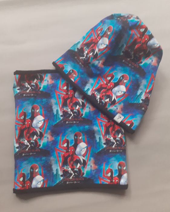 Czapka + komin "Spiderman", rozm. 50 (komplet chłopięcy)