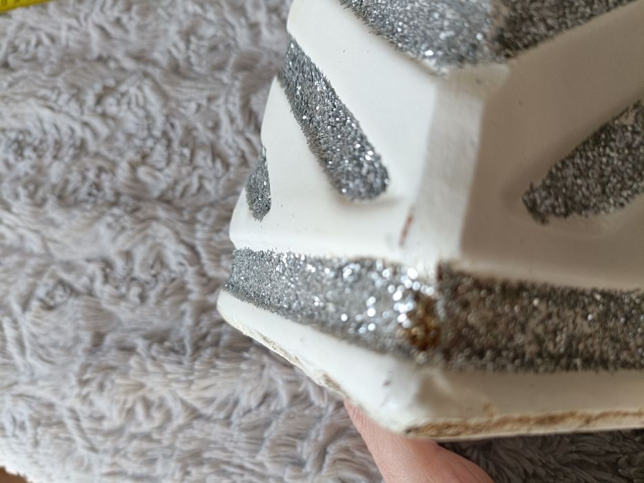 Flakon / wazon biało srebrny