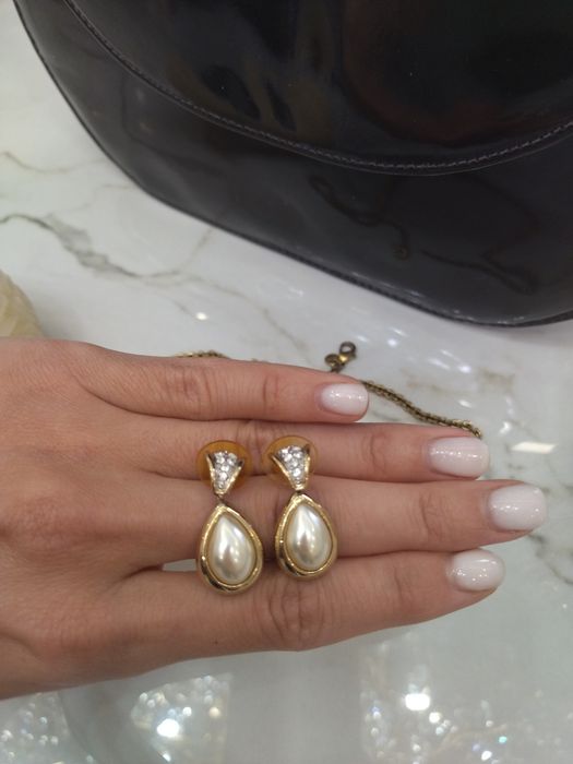 Сережки позолота вінтаж імітація перлин M&S