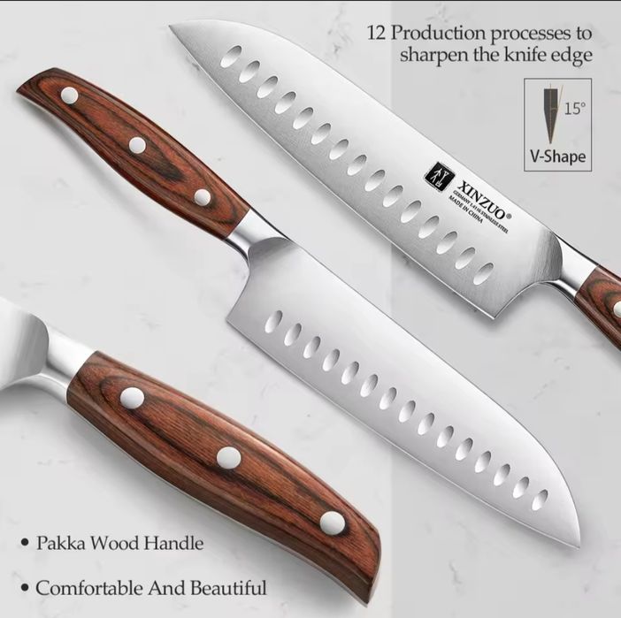 Набор японских премиум ножей Xinzuo + Подарки(нож, шеф-нож, подставка)