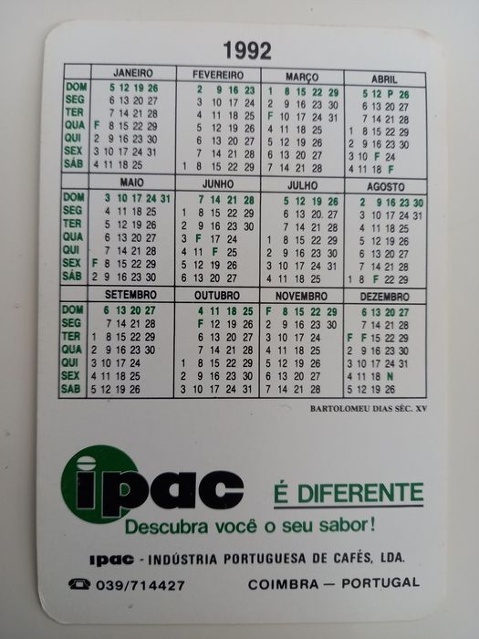 Coleção de 6 Calendários de bolso tema "Navegadores/Descobrimentos"