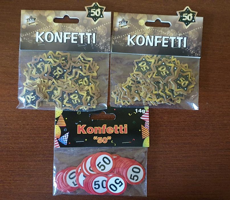 Konfetti dekoracja urodziny rocznica 50