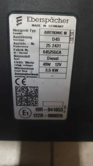 Webasto Ogrzewanie Eberspacher Airtronic D4 12v 4kw łódz jacht kamper