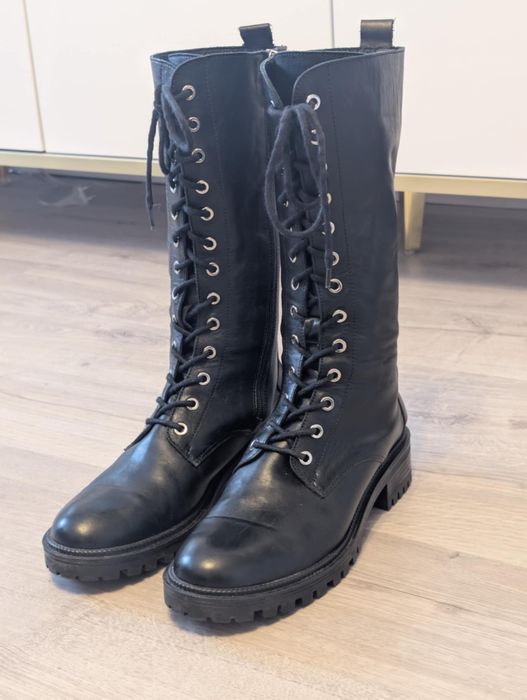 Buty zimowe skórzane Carinii, skóra naturalna