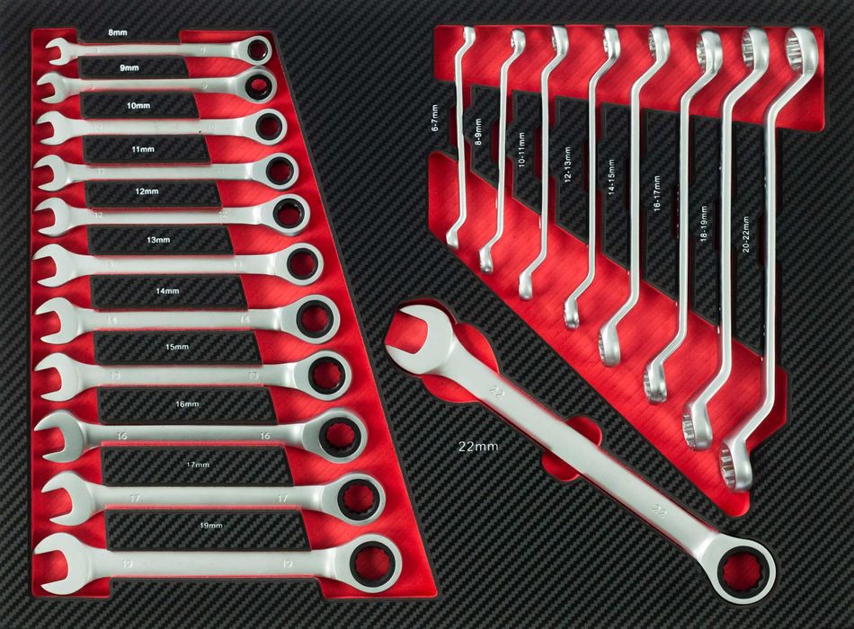 Wózek narzędziowy 7 szuflad z zestawem 257 narzędzi GROSLEY