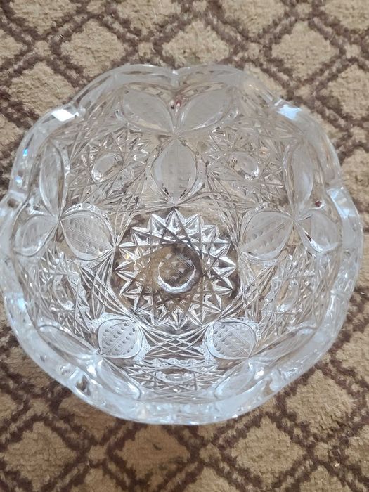 Столова ваза хрусталь на 1,25 літри рисунок діаметр 15 см висота 11 см