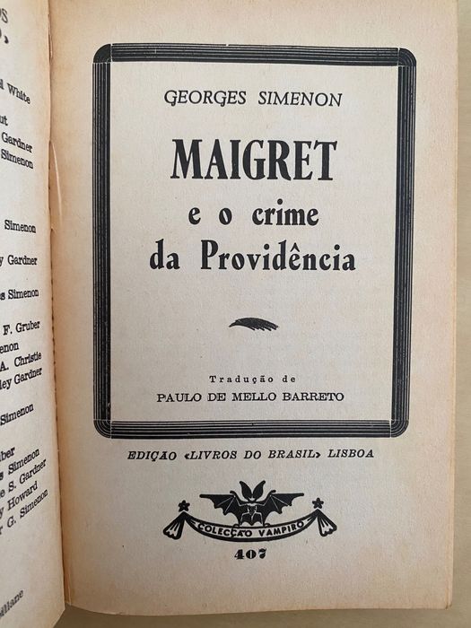 Maigret e o Crime da Providência, G. Simenon (Colecção Vampiro nº 407)