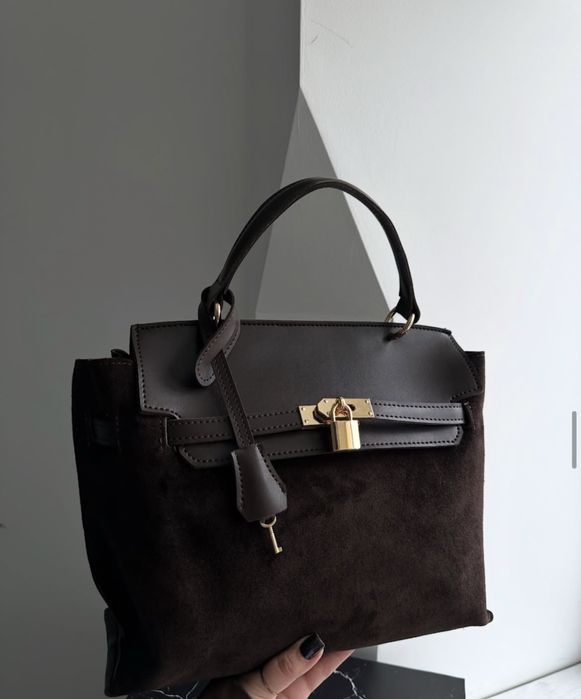 Жіноча сумка, натуральний замш