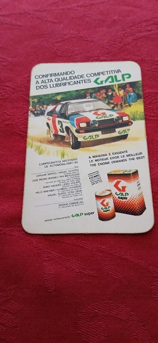 Calendário de bolso - Galp - de 1984
