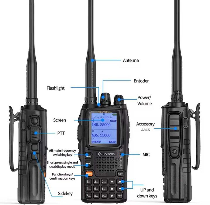 Радіостанція WOUXUN UV-9D Plus радіостанція Multi-Band АМ/FM 2 Супергетеродин