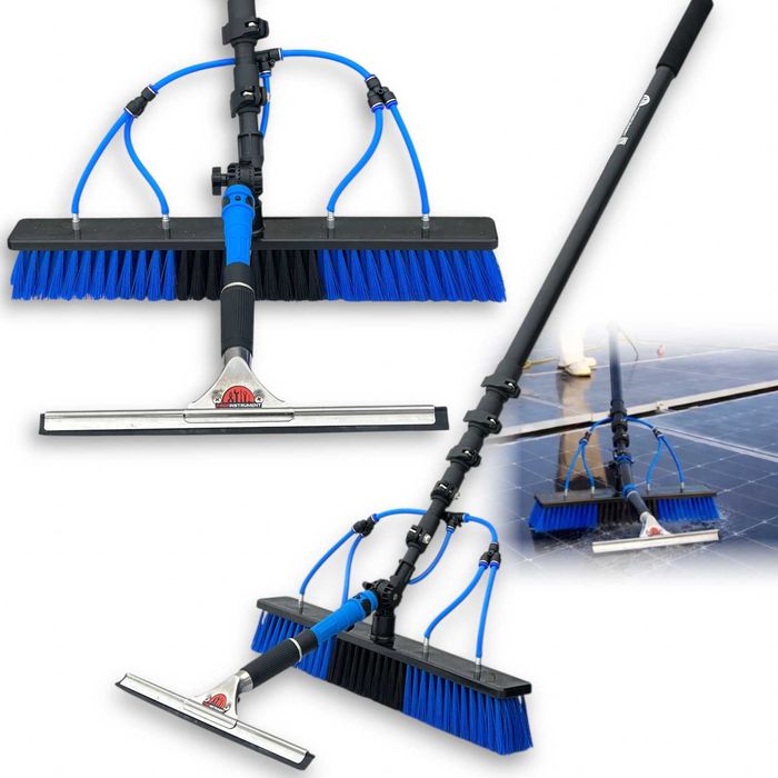 Телескопічна миюча щітка для вікон та сонячних панелей (10м, 500 мм)